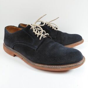 Barneys New York Men's Suede Shoes Plain Toe Lace-Up Loafers Blue Size 8